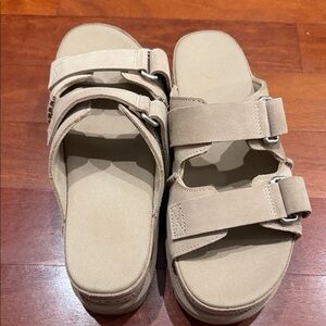 UGGS Beige Double Strap platform sandals